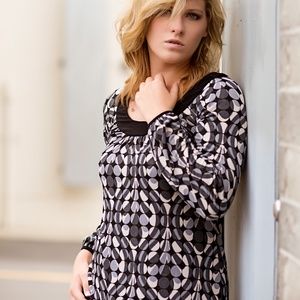 Wrapper Med Black Gray Sparkle Pullover Mini Dress